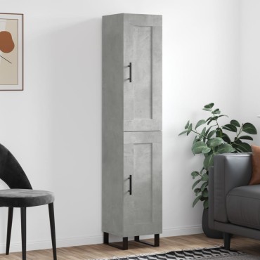 vidaXL Ντουλάπι Γκρι Σκυροδέματος 34,5x34x180cm Επεξεργασμένο Ξύλο 1 τεμ.
