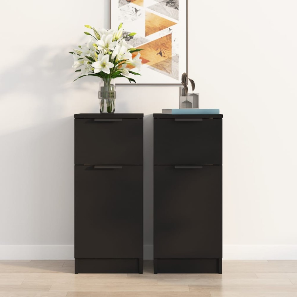 vidaXL Ντουλάπια 2 τεμ. Μαύρα 30x30x70cm από Επεξεργασμένο Ξύλο