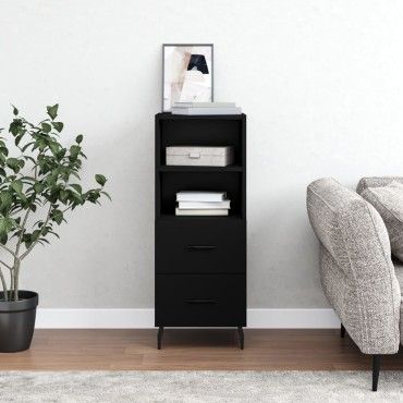 vidaXL Ντουλάπι Μαύρο 34,5x34x90cm από Επεξεργασμένο Ξύλο 1 τεμ.