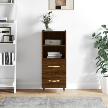vidaXL Ντουλάπι Καφέ Δρυς 34,5x34x90cm Επεξεργασμένο Ξύλο 1 τεμ.
