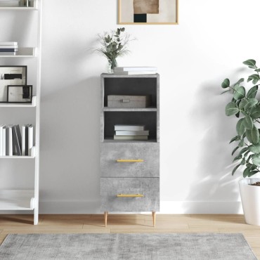 vidaXL Ντουλάπι Γκρι Σκυροδέματος 34,5x34x90cm Επεξεργασμένο Ξύλο 1 τεμ.