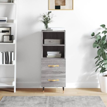 vidaXL Ντουλάπι Γκρι Sonoma 34,5x34x90cm από Επεξεργασμένο Ξύλο 1 τεμ.