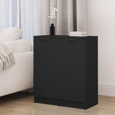 vidaXL Ντουλάπια 2 τεμ. Μαύρα 30x30x70cm από Επεξεργασμένο Ξύλο