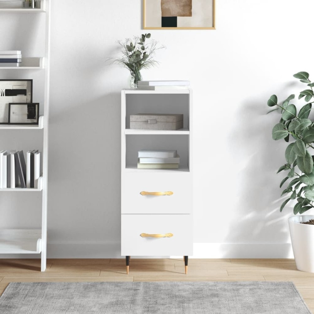 vidaXL Ντουλάπι Γυαλιστερό Λευκό 34,5x34x90cm Επεξεργασμένο Ξύλο 1 τεμ.
