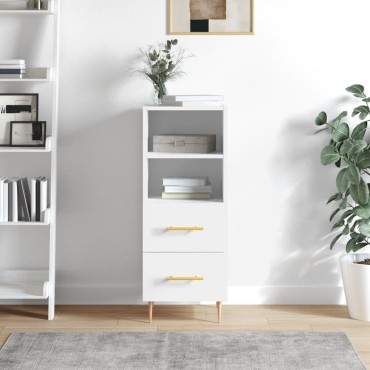 vidaXL Ντουλάπι Γυαλιστερό Λευκό 34,5x34x90cm Επεξεργασμένο Ξύλο 1 τεμ.
