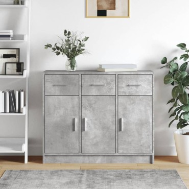vidaXL Ντουλάπι Γκρι Σκυροδέματος 91x28x75cm Επεξεργασμένο Ξύλο 1 τεμ.