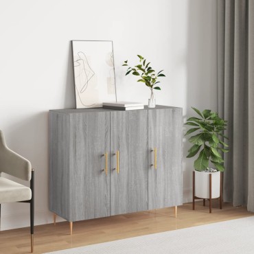 vidaXL Ντουλάπι Γκρι Sonoma 90x34x80cm από Επεξεργασμένο Ξύλο 1 τεμ.