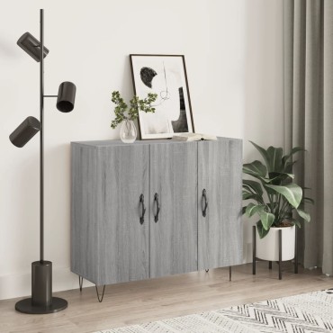 vidaXL Ντουλάπι Γκρι Sonoma 90x34x80cm από Επεξεργασμένο Ξύλο 1 τεμ.
