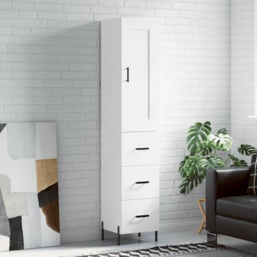 vidaXL Ντουλάπι Λευκό 34,5x34x180cm από Επεξεργασμένο Ξύλο 1 τεμ.