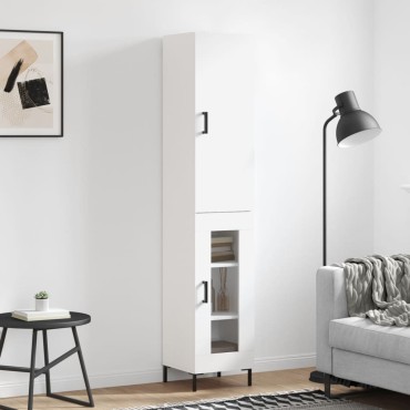 vidaXL Ντουλάπι Λευκό 34,5x34x180cm από Επεξεργασμένο Ξύλο 1 τεμ.