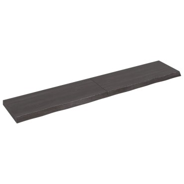 vidaXL Ράφι Τοίχου Σκούρο Καφέ 200x40x(2-6)cm Επεξ. Μασίφ Ξύλο Δρυός 1 τεμ.