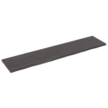 vidaXL Ράφι Τοίχου Σκούρο Καφέ 220x50x(2-4)cm Επεξ. Μασίφ Ξύλο Δρυός 1 τεμ.