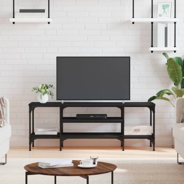 vidaXL Έπιπλο Τηλεόρασης Μαύρο 121x35x45cm Επεξεργ. Ξύλο/Σίδερο