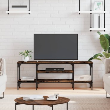 vidaXL Έπιπλο Τηλεόρασης Καπνιστή Δρυς 121x35x45cm Επεξ. Ξύλο/Σίδερο