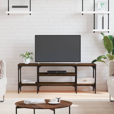 vidaXL Έπιπλο Τηλεόρασης Καφέ Δρυς 121x35x45cm Επεξ. Ξύλο/Σίδερο