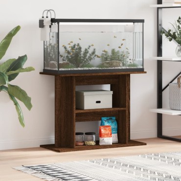 vidaXL Βάση Ενυδρείου Καφέ Δρυς 80x35x60 εκ. από Επεξεργασμένο Ξύλο