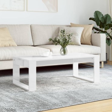 vidaXL Τραπεζάκι Σαλονιού Γυαλ. Λευκό 102x50x35cm Επεξεργ. Ξύλο 1 τεμ.