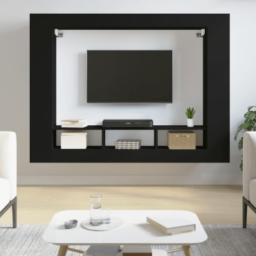 vidaXL Έπιπλο Τηλεόρασης Μαύρο 152x22x113cm από Επεξεργασμένο Ξύλο