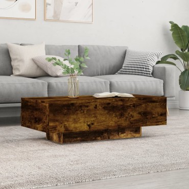 vidaXL Τραπεζάκι Σαλονιού Καπνιστή Δρυς 100x49,5x31cm Επεξεργ. Ξύλο 1 τεμ.