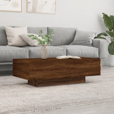 vidaXL Τραπεζάκι Σαλονιού Καφέ Δρυς 100x49,5x31cm Επεξεργ. Ξύλο 1 τεμ.