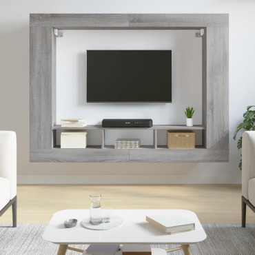 vidaXL Έπιπλο Τηλεόρασης Γκρι Sonoma 152x22x113cm Επεξεργ. Ξύλο