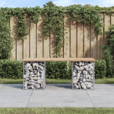 vidaXL Παγκάκι Κήπου Συρματοκιβώτιο 103x31x42cm από Μασίφ Ξύλο Πεύκου 1 τεμ.
