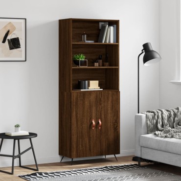 vidaXL Ντουλάπι Καφέ Δρυς 69,5x34x180cm από Επεξεργασμένο Ξύλο 1 τεμ.