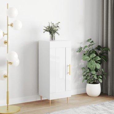 vidaXL Ντουλάπι Γυαλιστερό Λευκό 34,5x34x90cm Επεξεργασμένο Ξύλο 1 τεμ.