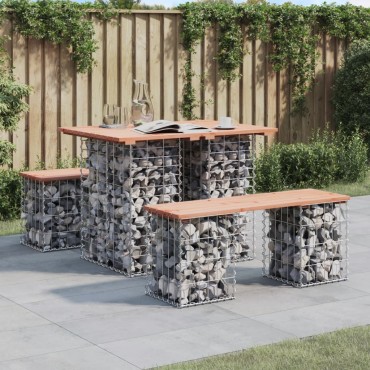vidaXL Πάγκος Κήπου Συρματοκιβώτιο 100x70x72cm Μασίφ Ψευδοτσούγκα 1 τεμ.