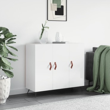 vidaXL Ντουλάπι Γυαλιστερό Λευκό 90x34 x80cm Επεξεργασμένο Ξύλο 1 τεμ.