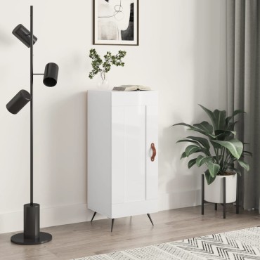 vidaXL Ντουλάπι Γυαλιστερό Λευκό 34,5x34x90cm Επεξεργασμένο Ξύλο 1 τεμ.