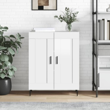 vidaXL Ντουλάπι Γυαλιστερό Λευκό 69,5x34x90cm Επεξεργασμένο Ξύλο 1 τεμ.