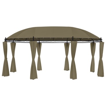 vidaXL Κιόσκι με Κουρτίνες Taupe 520 x 349 x 255 εκ. 180 γρ./μ²