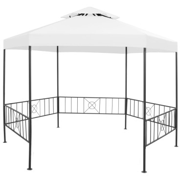 vidaXL Κιόσκι Κήπου Λευκό 323 x 275 x 265 εκ. 180 γρ./μ²
