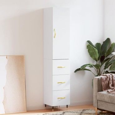 vidaXL Ντουλάπι Λευκό 34,5x34x180cm από Επεξεργασμένο Ξύλο 1 τεμ.