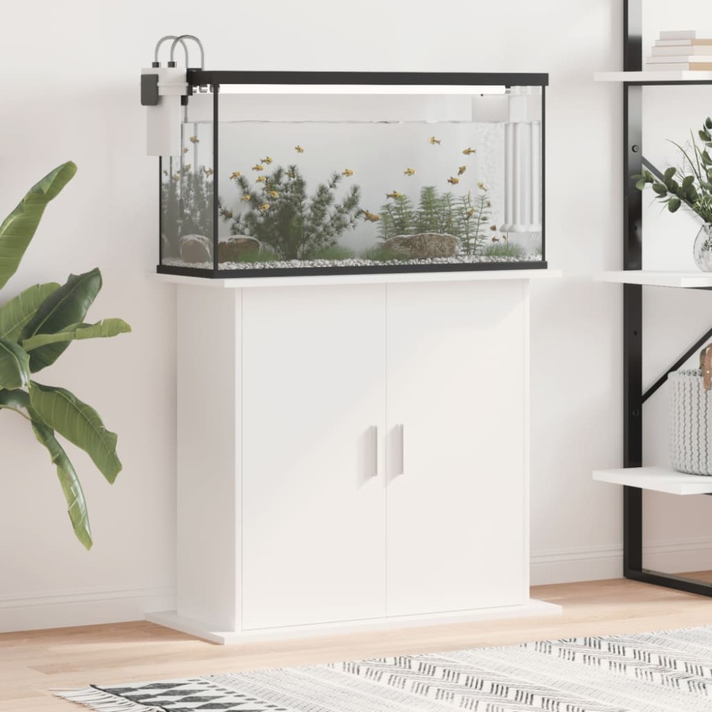 vidaXL Βάση Ενυδρείου Λευκή 81 x 36 x 73 εκ. από Επεξεργασμένο Ξύλο