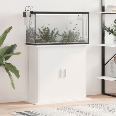 vidaXL Βάση Ενυδρείου Λευκή 81 x 36 x 73 εκ. από Επεξεργασμένο Ξύλο