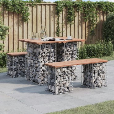 vidaXL Πάγκος Κήπου Συρματοκιβώτιο 100x70x72cm Μασίφ Ψευδοτσούγκα 1 τεμ.
