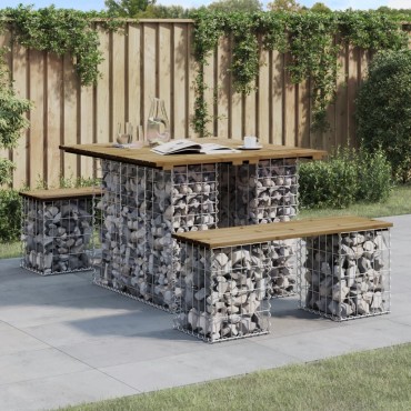 vidaXL Παγκάκι Κήπου Συρματοκιβώτιο 100x102x72cm Εμποτ. Ξύλο Πεύκου 1 τεμ.