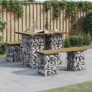 vidaXL Παγκάκι Κήπου Συρματοκιβώτιο 100x70x72cm Εμποτ. Ξύλο Πεύκου 1 τεμ.