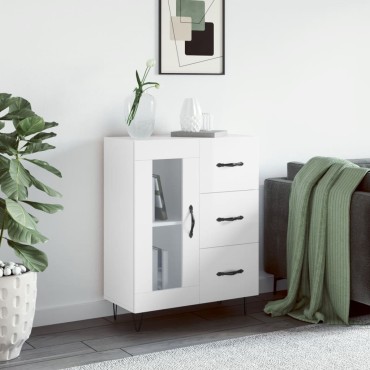 vidaXL Ντουλάπι Γυαλιστερό Λευκό 69,5x34x90cm Επεξεργασμένο Ξύλο 1 τεμ.