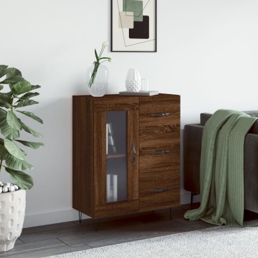 vidaXL Ντουλάπι Καφέ Δρυς 69,5x34x90cm Επεξεργασμένο Ξύλο 1 τεμ.