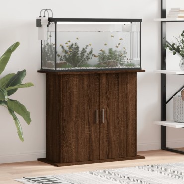 vidaXL Βάση Ενυδρείου Καφέ Δρυς 81x36x73 εκ. από Επεξεργασμένο Ξύλο