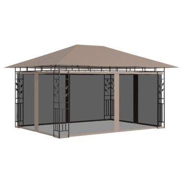 vidaXL Κιόσκι με Αντικουνουπικό Δίχτυ Taupe 4x3x2,73 μ. / 180 γρ./μ²