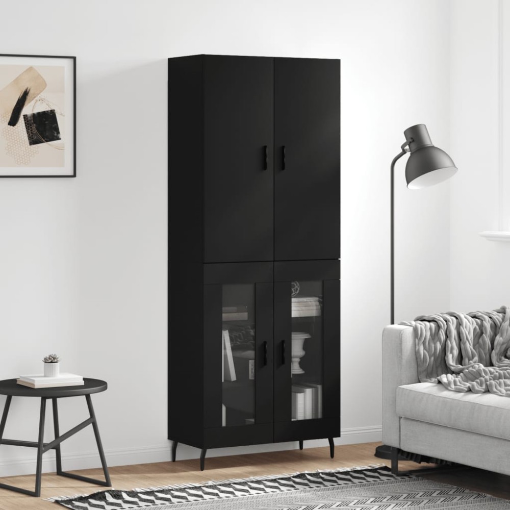 vidaXL Ντουλάπι Μαύρο 69,5x34x180cm από Επεξεργασμένο Ξύλο 1 τεμ.