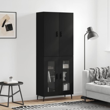 vidaXL Ντουλάπι Μαύρο 69,5x34x180cm από Επεξεργασμένο Ξύλο 1 τεμ.