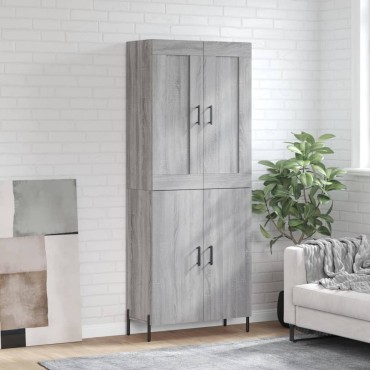 vidaXL Ντουλάπι Γκρι Sonoma 69,5x34x180cm Επεξεργασμένο Ξύλο 1 τεμ.