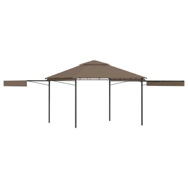 vidaXL Κιόσκι με 2 Επεκτεινόμενες Οροφές Taupe 3x3x2,75 μ. 180 γρ/μ²