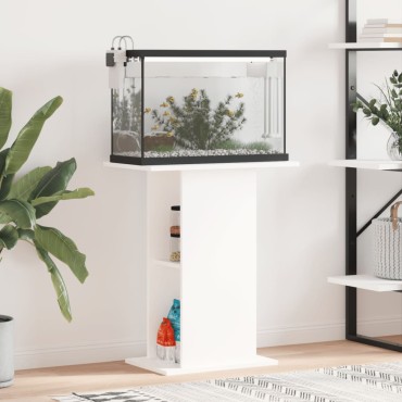 vidaXL Βάση Ενυδρείου Λευκή 60,5x36x72,5 εκ. από Επεξεργασμένο Ξύλο