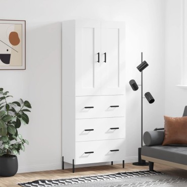 vidaXL Ντουλάπι Λευκό 69,5x34x180cm από Επεξεργασμένο Ξύλο 1 τεμ.